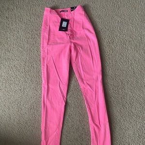 Neon pink jeans